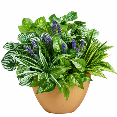 Plante Artificielle Décorative avec Lavande et Feuillage Varié