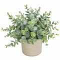 Plante Artificielle d'Eucalyptus en Pot de Corde, 30 cm