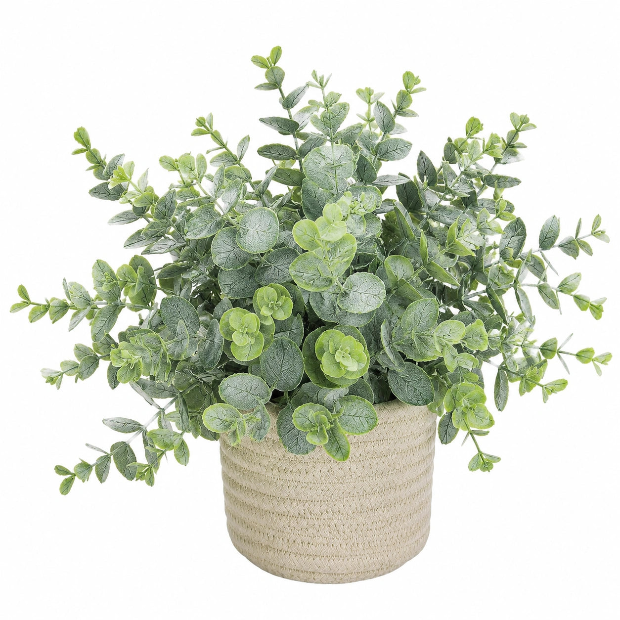 Plante Artificielle d'Eucalyptus en Pot de Corde, 30 cm