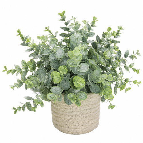 Plante Artificielle d'Eucalyptus en Pot de Corde, 30 cm