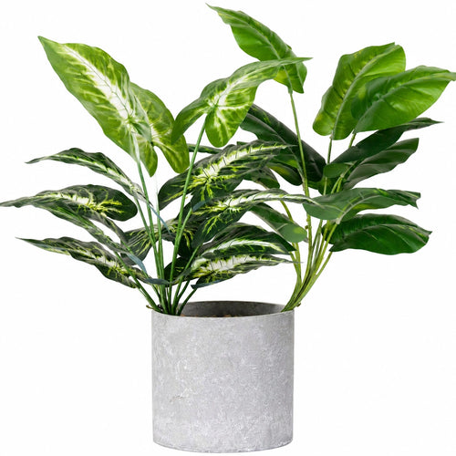 Plante d'Intérieur Artificielle avec Pot en Ciment, 65 cm, Vert