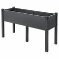 Jardinière Surélevée avec Drainage Extérieur - Noir