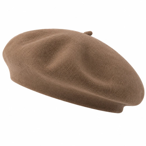 Béret classique en laine beige