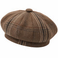 Béret classique à chevrons marron pour adultes