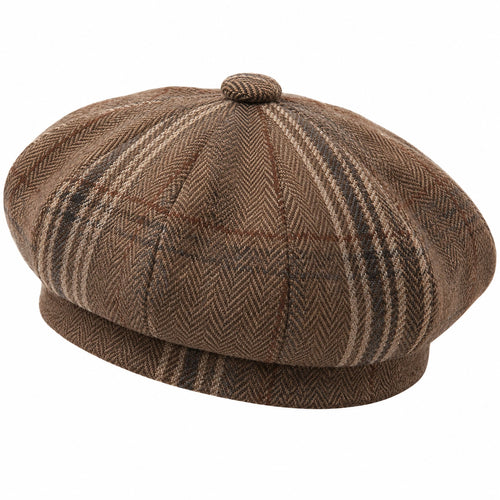 Béret classique à chevrons marron pour adultes
