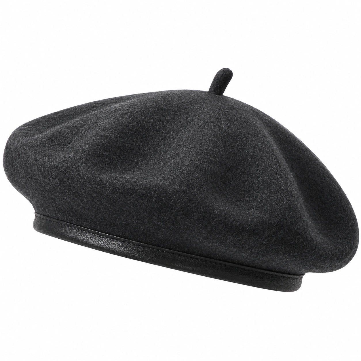 Béret Classique en Laine Gris Foncé