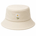Chapeau Bob Beige avec Pâquerette Brodée