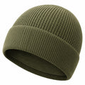 Bonnet en tricot vert olive pour adulte