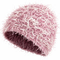Bonnet épais texturé rose et blanc