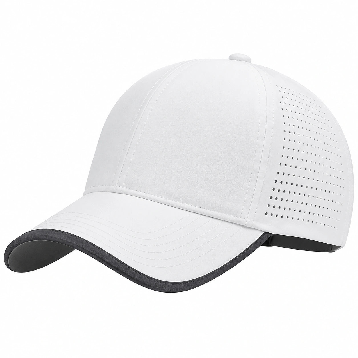 Casquette de Baseball Respirante avec Panneaux Perforés Blanche