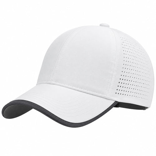 Casquette de Baseball Respirante avec Panneaux Perforés Blanche