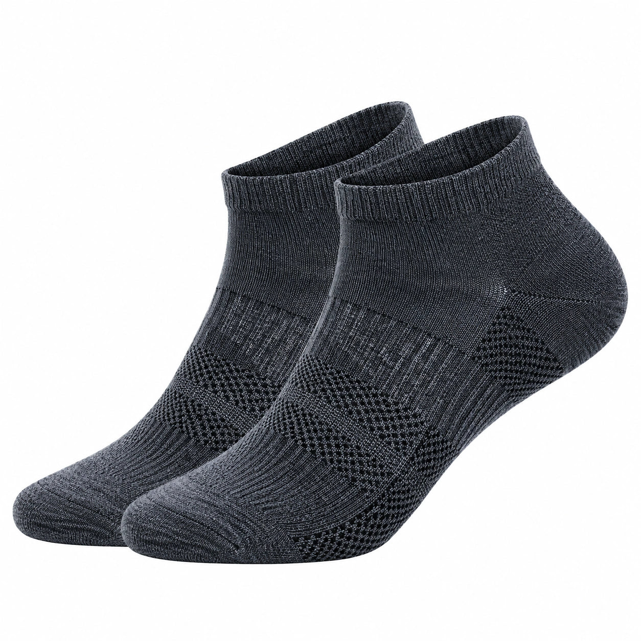 Chaussettes courtes respirantes unisexes gris foncé