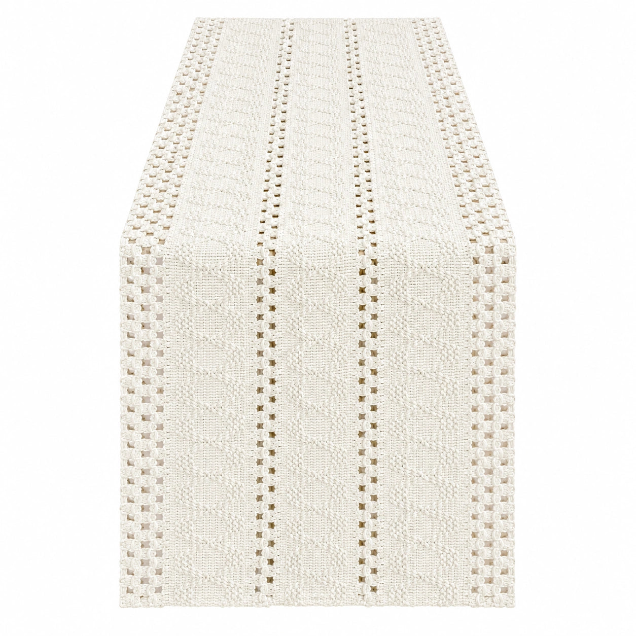 Chemin de Table Dentelle Crochet Blanc 180x33 cm