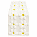 Chemin de table motif marguerite 180cm - Blanc et Jaune