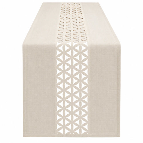 Chemin de Table Beige avec Découpe Laser de Style Géométrique