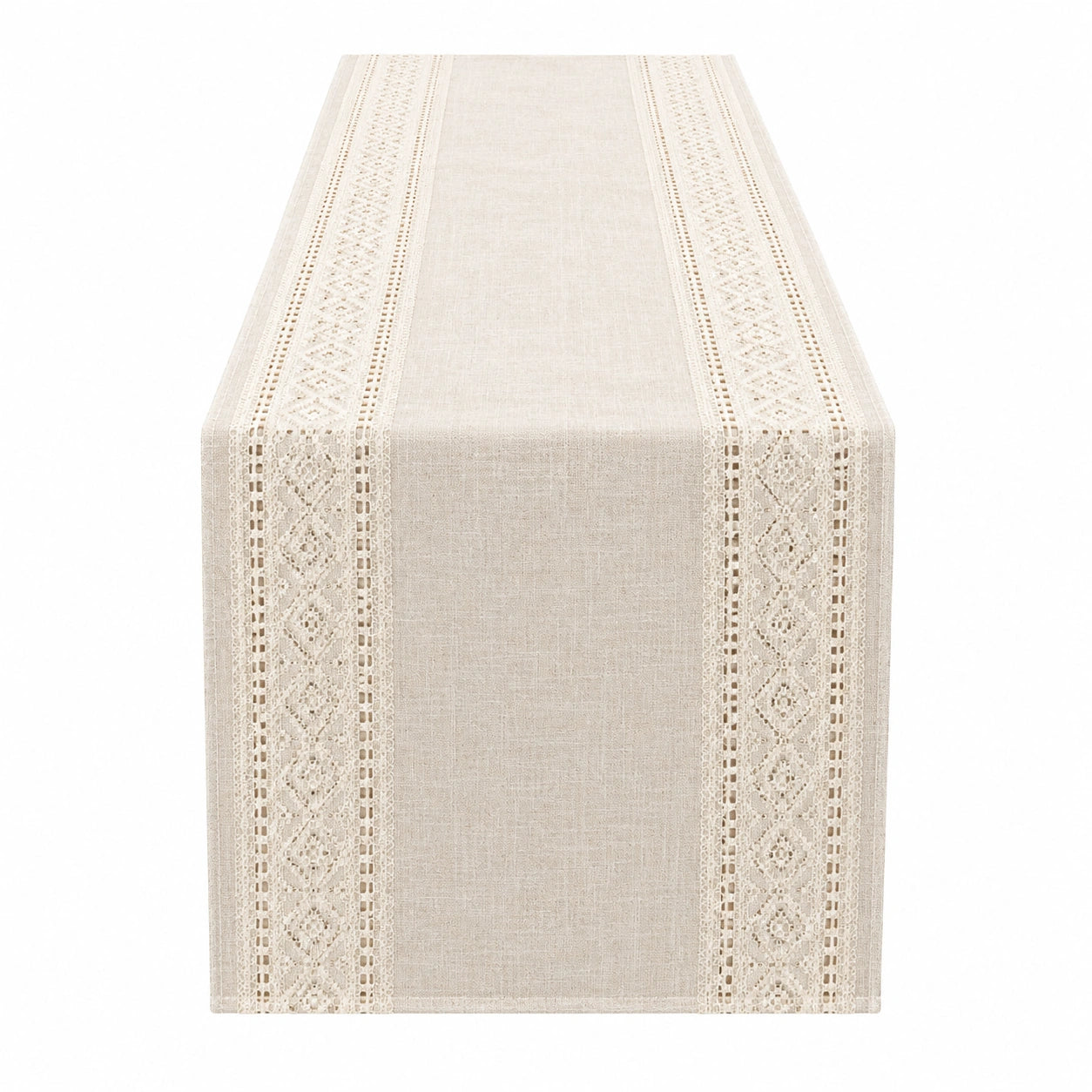 Chemin de Table Beige avec Dentelle Élégante