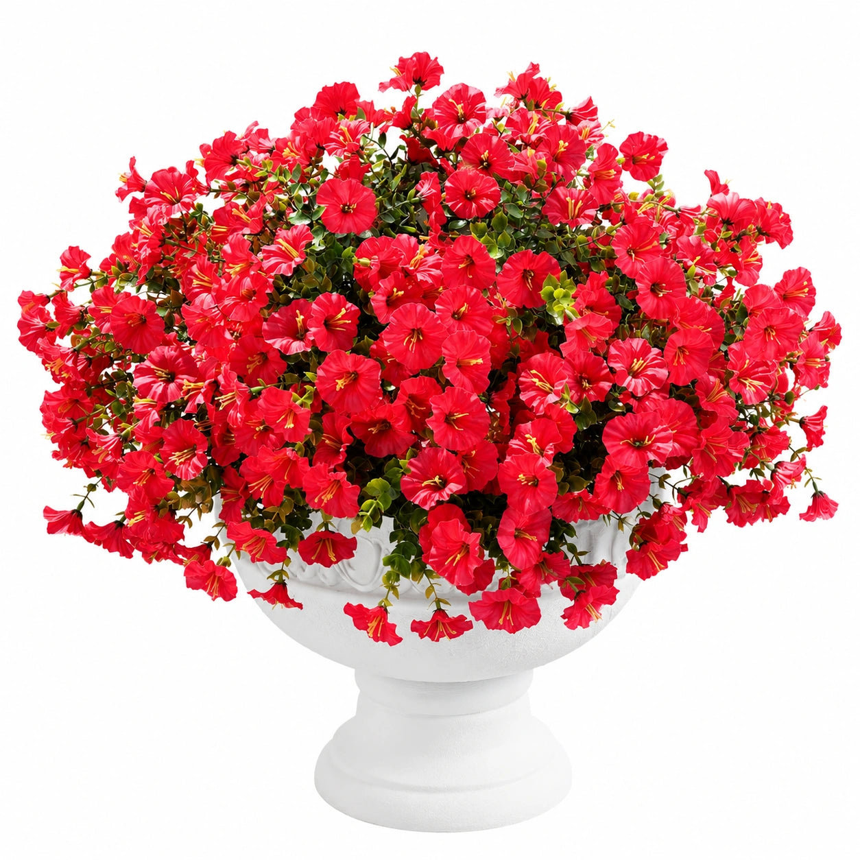 Pot de Fleurs Artificielles Rouge Éclatant 35 cm