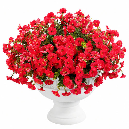 Pot de Fleurs Artificielles Rouge Éclatant 35 cm