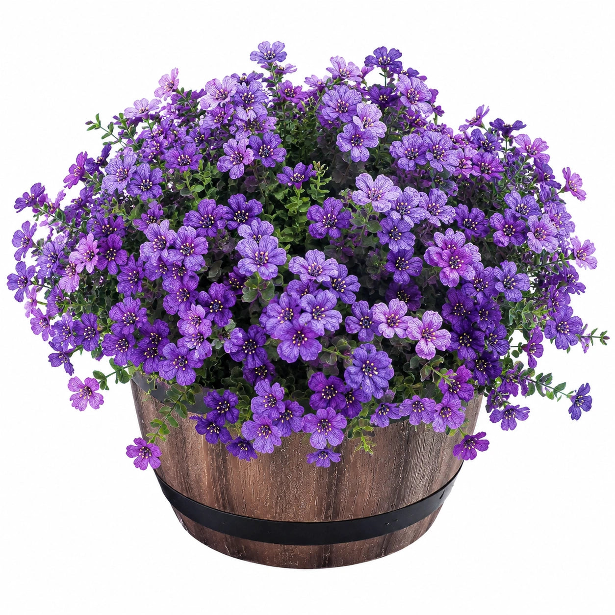 Plante en Pot avec Fleurs Artificielles Violettes pour Décoration Intérieure Extérieure, 30cm